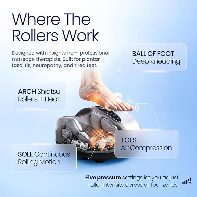 MIKO Shiatsu Foot Massager with Heat for Neuropathy & Plantar Fasciitis - Image 2