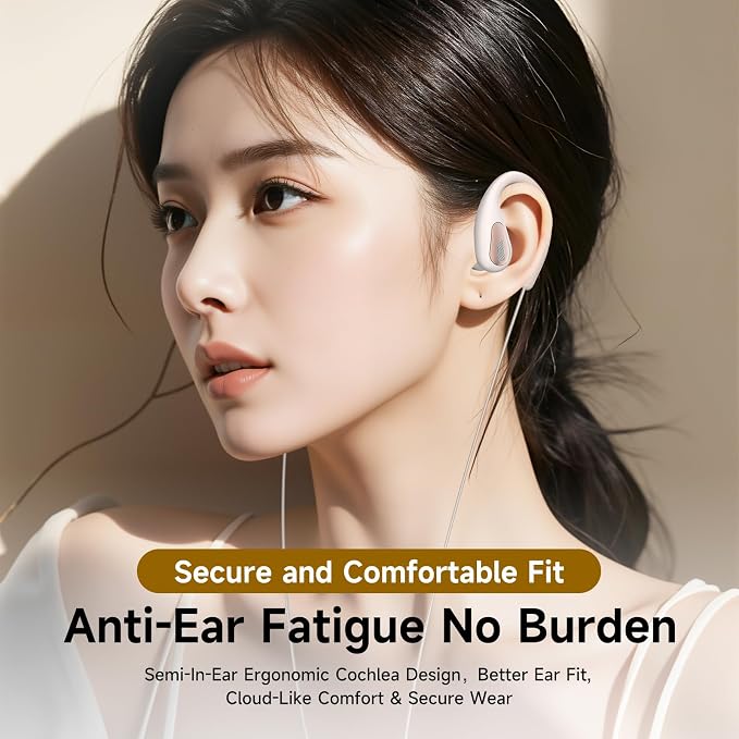 Wired Earbuds with Ear Hooks, 14.2mm Hi-Fi Stereo Over Ear Headphones with Microphone & Volume Control, Secure Fit Sports Earphones Compatible with Smartphones, Laptop, Tablet - Image 5