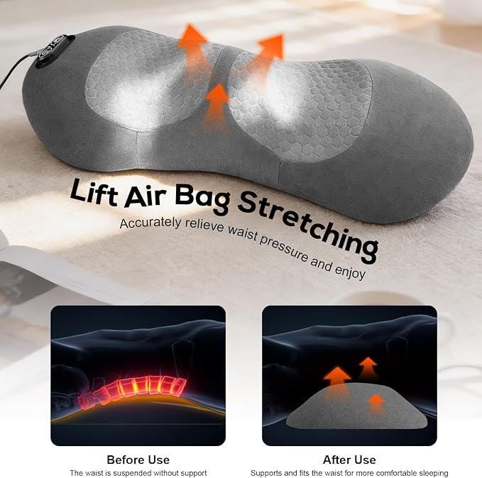 Upgraded Triple Fusion Back Massager with Heat, Vibration & Stretch, Grey - Image 5