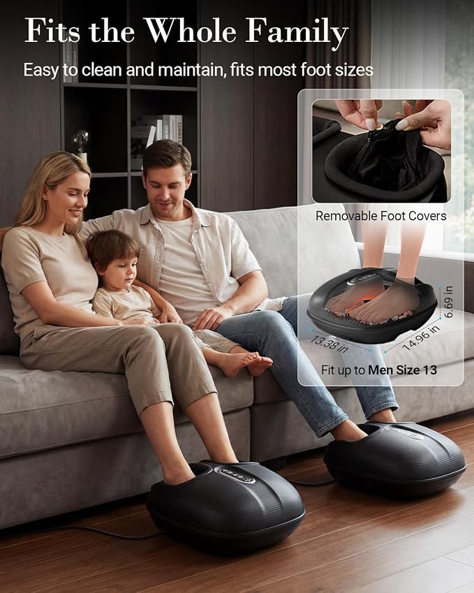 CuPiLo Foot Massager FSA Eligible HSA, Shiatsu Foot Massager for Plantar Fasciitis with Heat & Remote Control, 5 Compression Levels & Kneading Massage for Tired Feet, Seniors, Officer, Dad Gifts - Image 6