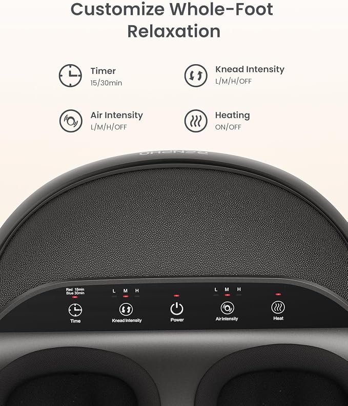 RENPHO Full Foot Massager with Heat, Deep Shiatsu for Plantar Fasciitis - Image 6