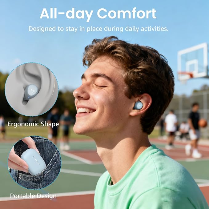 TOZO A1 Wireless Earbuds Bluetooth 5.3 Light Weight in Ear Headphones | IPX5 Waterproof,2 Mics for AI Calls,Immersive Premium Sound Bass Headset with Charging Case,32 EQ via App Blue - Image 3