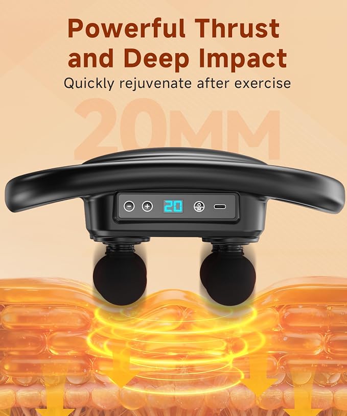 AERLANG Massage Gun Deep Tissue Muscle Back Massager for Pain Relief 6 Head - Image 2
