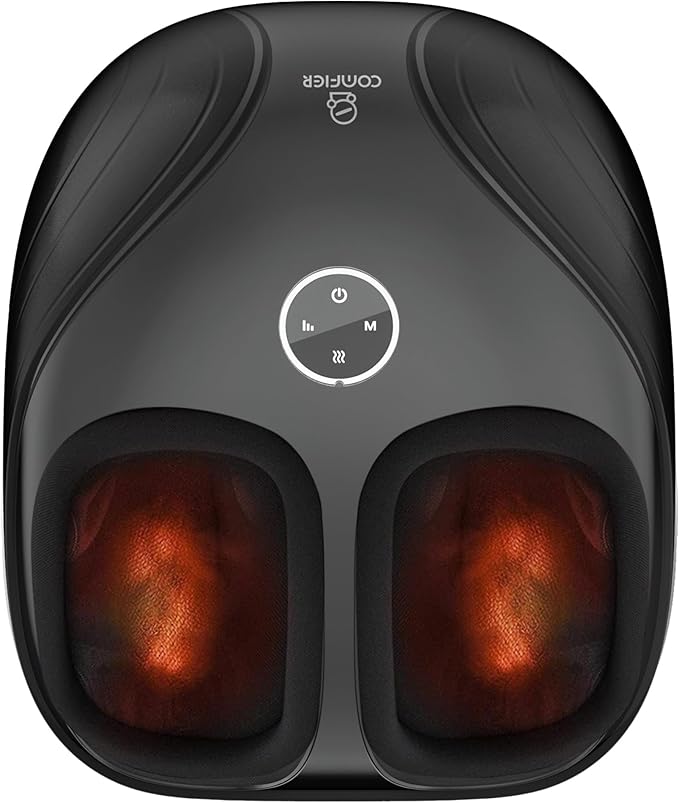 COMFIER Shiatsu Feet Massager Machine,Birthday Gifts for Men&Women,Foot Massager with Heat,Kneading Rolling Compression for Plantar Fasciitis,Neuropathy Fits up to Men Size 12, for Home Office Use by COMFIER