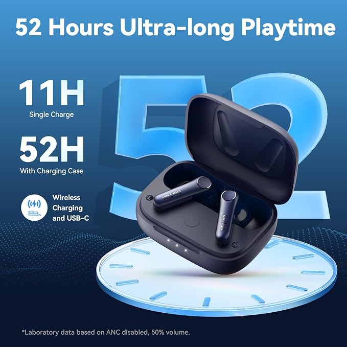 EarFun Air Pro 4 Adaptive Hybrid Noise Canceling Wireless Earbuds, 6 Mics | Qualcomm Snapdragon Sound, aptX Lossless, LDAC Hi-Res Audio, 52H Playtime, Bluetooth 5.4, In-Ear Detection, Royal Blue - Image 6