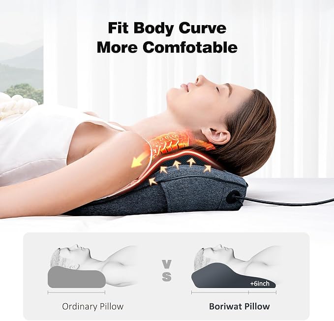 Boriwat Neck and Back Massager with Heat, 3D Kneading Shiatsu Massage Pillow for Neck, Back, Shoulders, Legs, Deep Tissue Relief for Sore Muscles, Home & Car, Great Gift for Women, Men, Mom, Dad - Image 2