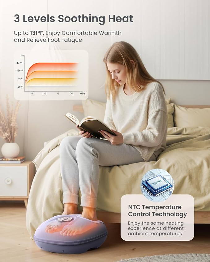 RENPHO Shiatsu Foot Massager with Heat & Kneading for Plantar Fasciitis - Image 3