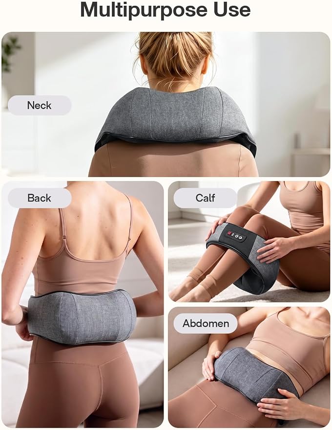 RIKE Shiatsu Neck Massager with Heat, Corded Linen Fabric Deep Tissue Back Massager for Neck and Shoulders, Electric Kneading Massager for Muscle Relief, Gift for Mom Dad Home Office Car - Image 7