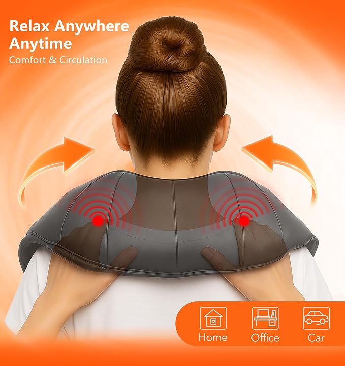 MagicMakers Electric Shiatsu Neck Massager with Heat - Pain Relief for Back, Shoulders & Feet - Gifts for Men, Women, Mom, Dad - From Daughter or Son - Ideal for Christmas, Mother's Day & Father's Day - Image 6