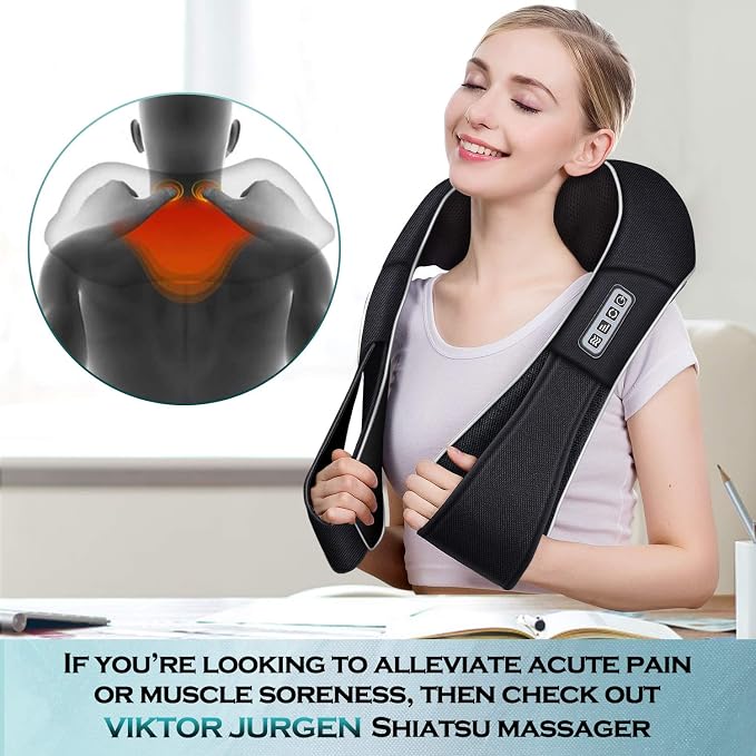 VIKTOR JURGEN Christmas Women Men Gifts, Shiatsu Neck and Shoulder Massager with Heat Deep Tissue Kneading Sports Recovery Massagers for Back, Relaxation Gift for Dad, Mom, Husband, Wife, Him, Her - Image 7