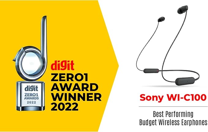 Sony WI-C100 Wireless in-Ear Bluetooth Headphones with Built-in Microphone,Blue,(Pack of 2) - Image 2