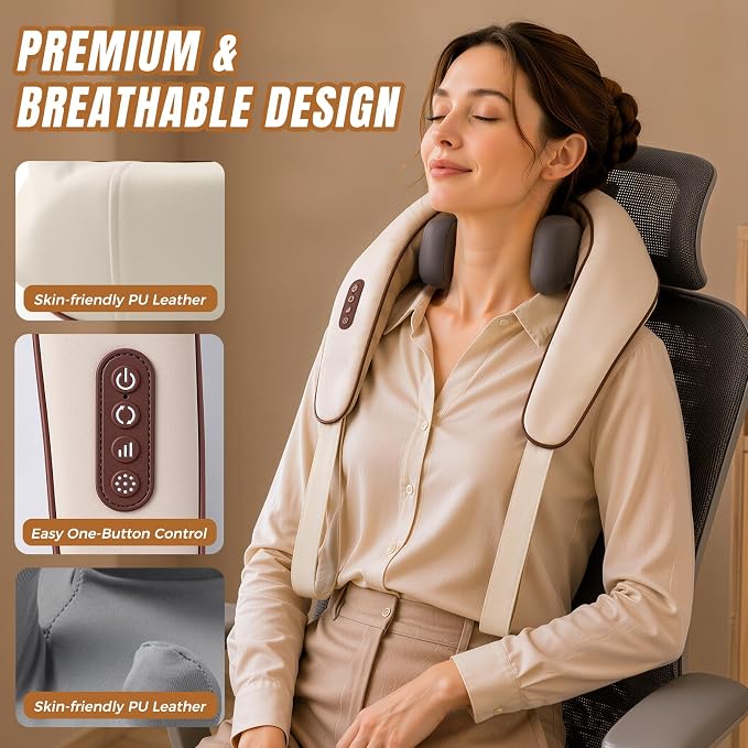 6 Nodes Cordless Neck & Shoulder Massager - Hands-Free Wearable Massage - Image 6