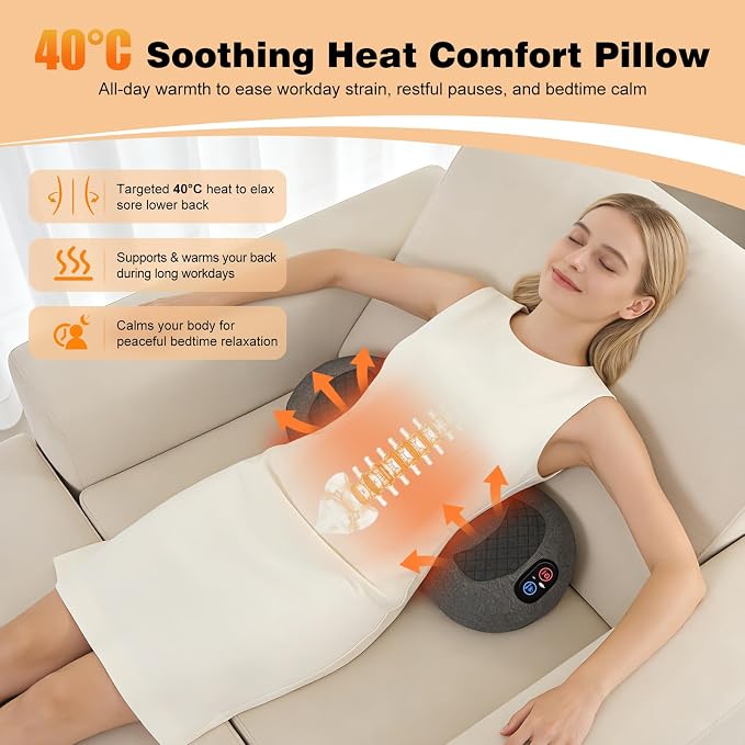 Triple Fusion Back Massager with Heat, Vibration & Traction, Back Stretcher - Image 3