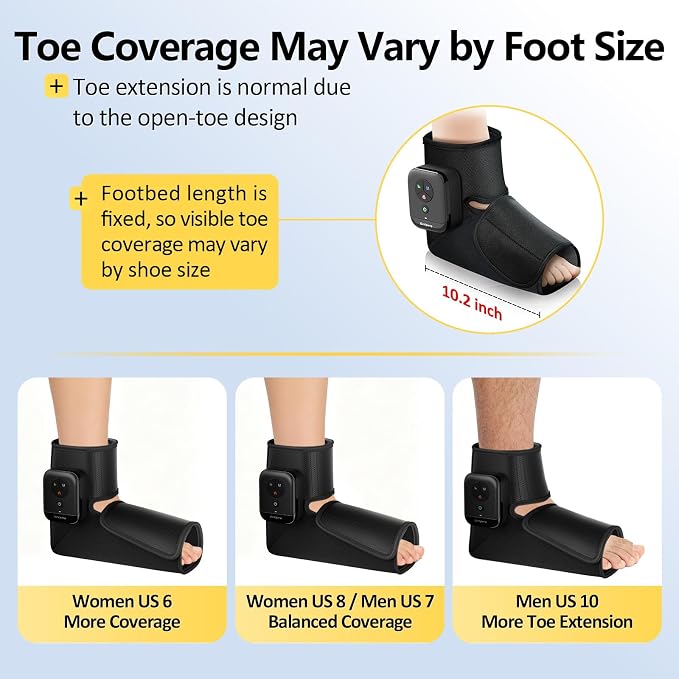 Comfytemp Portable Air Compression Foot Massager with Heat (Fit Size 6-10) - Image 7