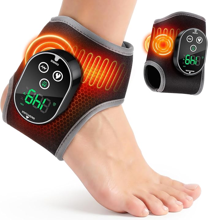 Cordless Foot Massager for Neuropathy, 3000mAh Rechargeable Ankle Heating Pad with Massage for Circulation, Foot Ankle Pain Relief Massager Plantar Fasciitis Relief, Black - Image 9