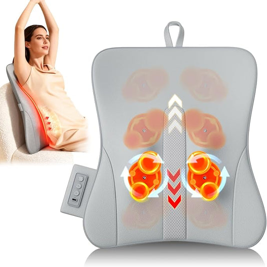 Full Back Massager with Heat – Rechargeable Cordless Back Massager for Pain Relief & Deep Tissue 3D Kneading, Neck Shoulder Waist Massage for Home, Office, Car, Gifts for Men & Women by TUOSEADA
