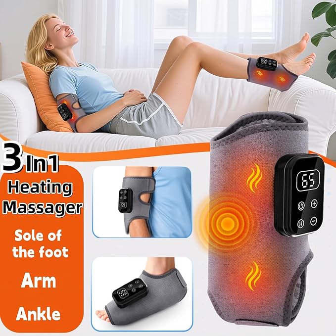 2Pcs Foot Massager for Neuropathy Plantar Fasciitis Pain Relief, Cordless Heated Vibrating Cloud-Soft Ankle Wrap Feet Massage, 5 Heats, 5 Modes - Image 2