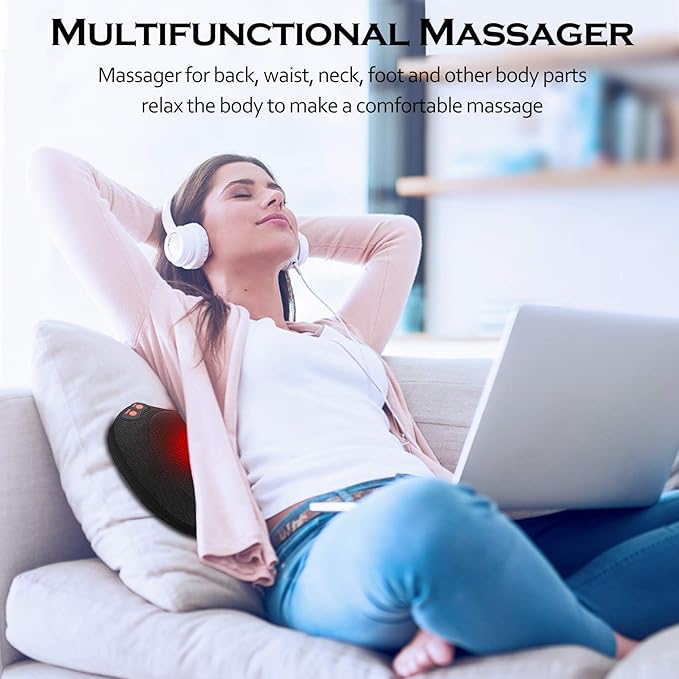 Papillon Back Massager with Heat,Shiatsu Pillow for Body Pain Relief - Image 2