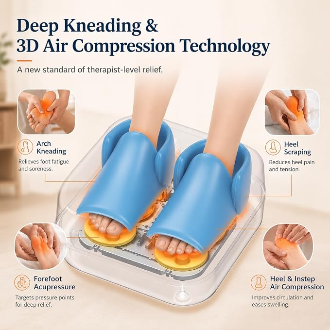 MOUNTRAX Foot Massager with Heating, Compression, Deep Shiatsu Kneading Electric for Plantar Fasciitis, Neuropathy, Improve Circulation and Pain Relief for Father and Mother's Day Gifts - Image 5