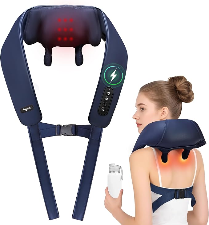 Joyset Cordless Neck Massager with Heat, Shoulder Massager for Pain Relief by joyset