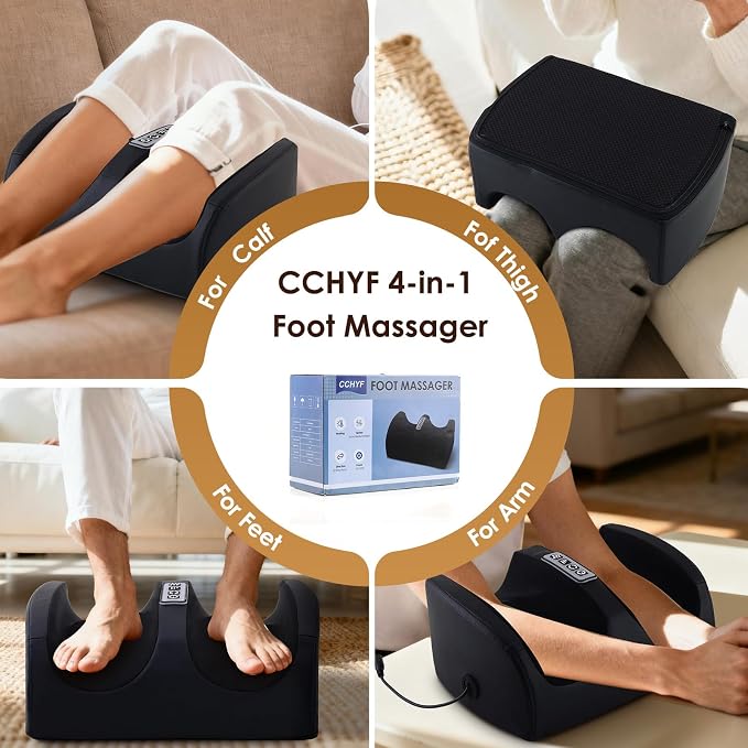 Foot Massager with Heat Electric Foot and Calf Massager Black - Image 4