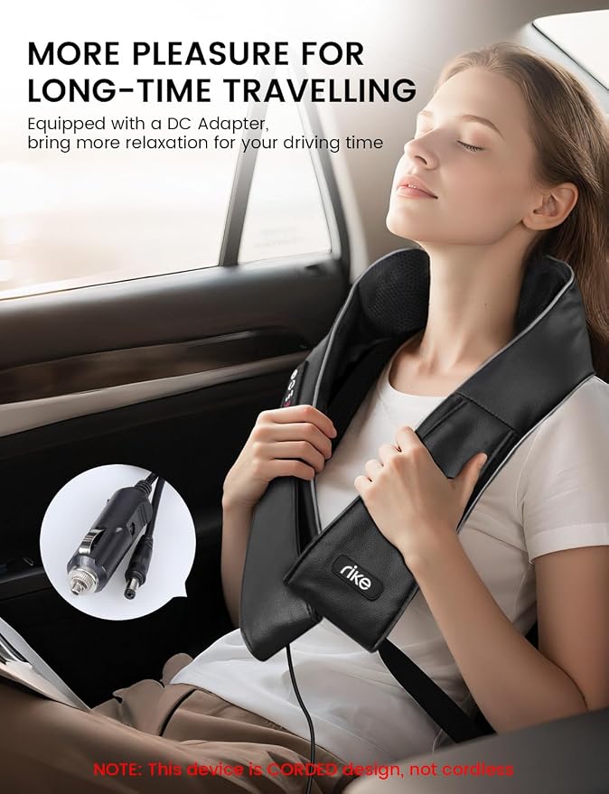 Shiatsu Neck and Back Massager with Heat, Corded Deep Tissue Shoulder Massager for Pain Relief, 3D Kneading Nodes, Eligible for FSAHSA Electric Massage Pillow for Home Office Car, Gift for Men Women - Image 6