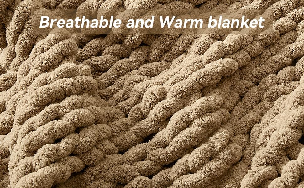 Negwoo Chunky Knit Throw Blanket, Knitted Throw Chenille Yarn, 60"*80" - Image 3