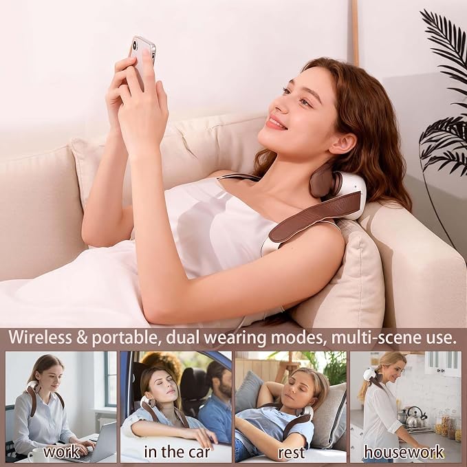 Neck and Shoulder Massager with Hands,Wireless Portable Deep Tissue Massage for Neck, 4D Bionic Real Touch Shiatsu Hand Massager, Rechargeable Cervical Electric Massager for Home Office - Image 5