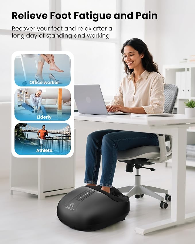 COMFIER Large Shiatsu Foot Massager with Heat, Size 15, FSA Eligible HSA - Image 3