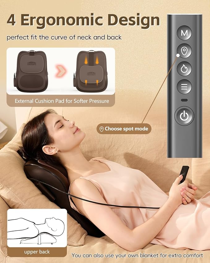 Back Massager With Heat For Pain Relief, 3D Lower Back Massager Deep Tissue - Image 4