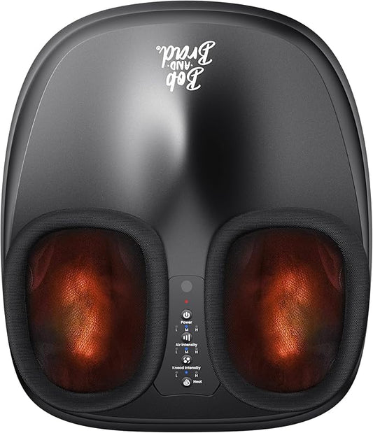 BOB AND BRAD Foot Massager with Heat, Shiatsu Deep Kneading & Air Compression for Plantar Fasciitis, FSA Eletric Feet Massager Machine, Fits US Size 12, HSA Eligible by BOBANDBRAD