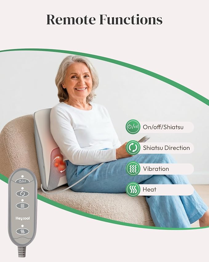 Heycool Shiatsu Neck Back Massager, FSA Eligible HSA Massage Pillow - Image 6