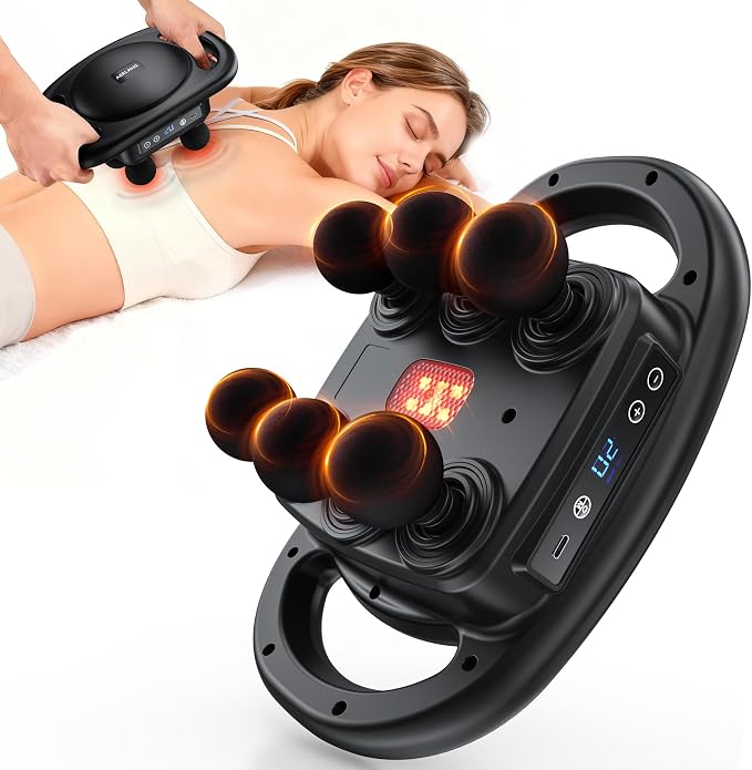 AERLANG Massage Gun Deep Tissue Muscle Back Massager for Pain Relief 6 Head by AERLANG