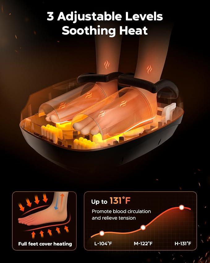EaseZen Foot Massager with Heat for Neuropathy Plantar Fasciitis Relief - Image 4