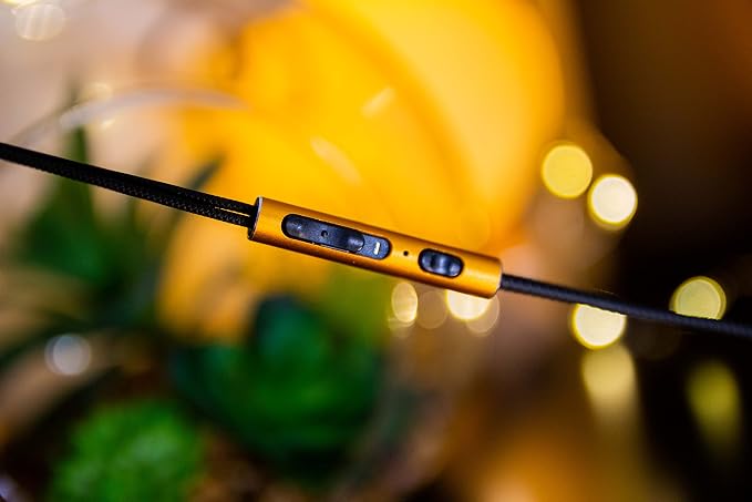 LUDOS Ultra Wired Earbuds in-Ear Headphones, 5 Years Warranty, Earphones with Microphone, Noise Isolating Ear Buds, Memory Foam for iPhone, Samsung, School Students, Kids, Women, Small Ears - Gold - Image 6