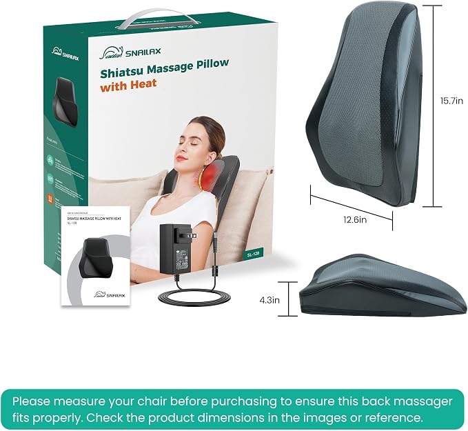 Snailax Neck & Back Massager with Heat, 3D Shiatsu Massage Pillow - Image 9