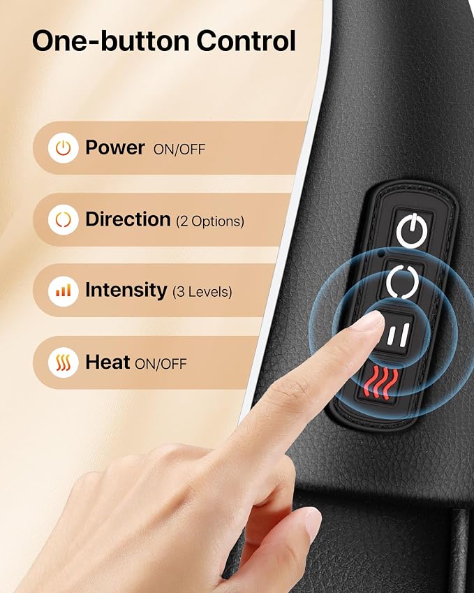 ALLJOY Shiatsu Neck and Back Massager with Heat, Deep Tissue Kneading Electric Massager for Shoulder, Lumbar, and Leg Pain Relief, Self-Care Wellness Gifts for Women Men Mom Dad - Image 5