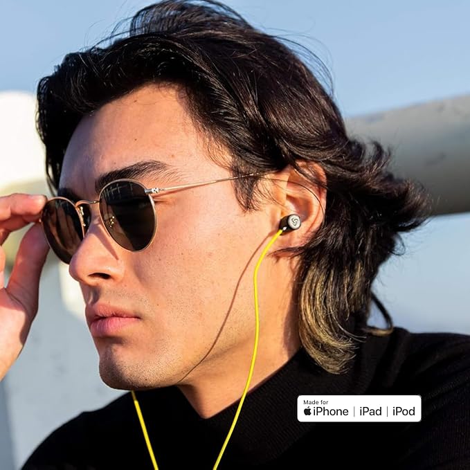 LUDOS Ultra iPhone Wired Headphones Earbuds Earphones with Lightning Connector Apple MFi Certified, 5 Years Warranty, for iPhone 14 13 12 11 Pro Max X XS XR 8 7 Plus with Microphone Control - Yellow - Image 8