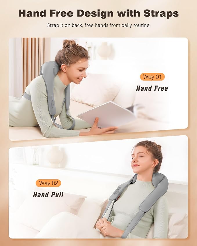 KNQZE Cordless Neck Massager for Pain Relief Deep Tissue with Heat - Image 4