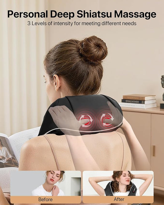 ALLJOY Shiatsu Neck and Back Massager with Heat, Deep Tissue Kneading Electric Massager for Shoulder, Lumbar, and Leg Pain Relief, Self-Care Wellness Gifts for Women Men Mom Dad - Image 2