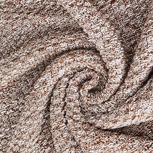 Longhui bedding 100% Cotton Knitted Throw Blanket – Coffee, Soft & Cozy, Machine Washable, 51"x63" – Perfect for Living Room, Couch, Sofa, Bed or Travel - Image 2