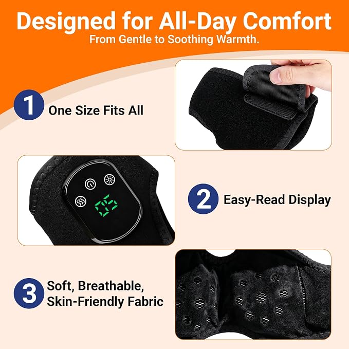 2026 Upgraded Foot Triple Method Massager - Cordless Heated Foot Massager with 5 Heat & 3 Vibration for Soreness Relief & Relaxation, Portable for Home, Office, Travel - Ideal Gift - 1-Pack Black - Image 4