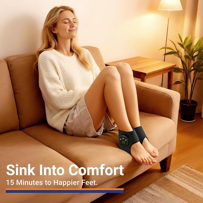 2026 Upgraded Foot Triple Method Massager - Cordless Heated Foot Massager with 5 Heat & 3 Vibration for Soreness Relief & Relaxation, Portable for Home, Office, Travel - Ideal Gift - 1-Pack Black - Image 7