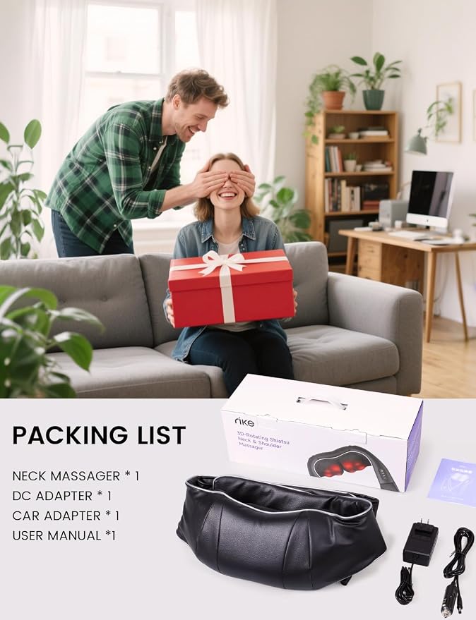 Shiatsu Neck and Back Massager with Heat, Corded Deep Tissue Shoulder Massager for Pain Relief, 3D Kneading Nodes, Eligible for FSAHSA Electric Massage Pillow for Home Office Car, Gift for Men Women - Image 7