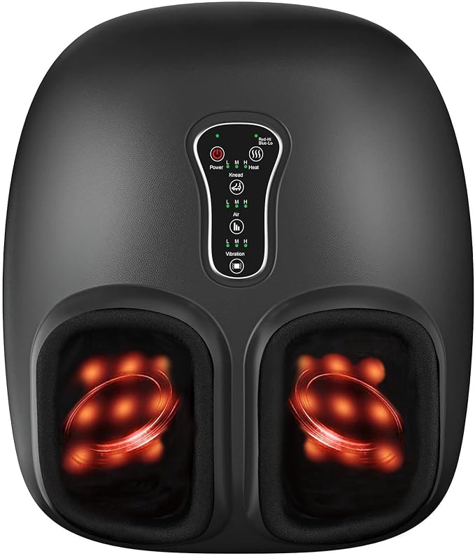 Foot Massager with Heat, Vibration & Rolling Compression - Plantar Fasciitis Relief, Neuropathy Pain Relief, Fits Size up to 13", Multiple Modes, Ideal Gifts for Men/Women by Unknown