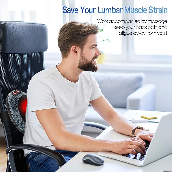 Papillon Back Massager for Pain Relief Deep Tissue with Heat, Gifts for Men - Image 4