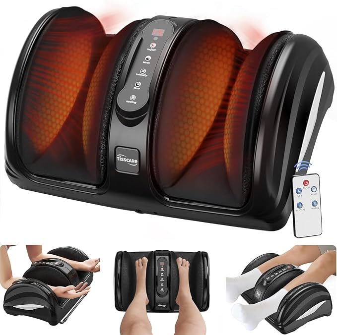 TISSCARE Foot Massager for Neuropathy: Shiatsu Feet Massager with Heat for Plantar Fasciitis, Pain Relief, Circulation, Deep Kneading Relaxation Massage for Women Men by TISSCARE