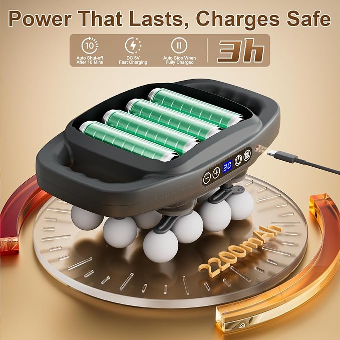 Vinid Cordless Neck and Back Massager with Heat, 12 Professional Massage Heads, 30 Adjustable Intensity Levels, 3 Massage Modes for Deep Tissue Relief, Includes Bonus 4 Heads & Shoulder Strap - Image 3