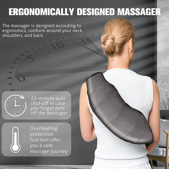 MagicMakers Neck Massager with Heat Gifts for Women, Men, Dad, Mom, Family, Friend, Mothers Day, Fathers Day, Christmas, Shiatsu Kneading Back Massager for Shoulder, Pain Relief, Muscle Soreness - Image 8