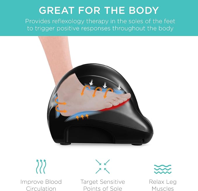 Best Choice Products Shiatsu Foot Massager for Pain Relief, Plantar Fasciitis, Neuropathy, Blood Circulation, Remote Control w/Compact Design - Black - Image 3